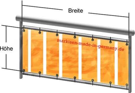 Balkonbespannung nach Mass aus Markisenstoff online Markisen made in Germany 